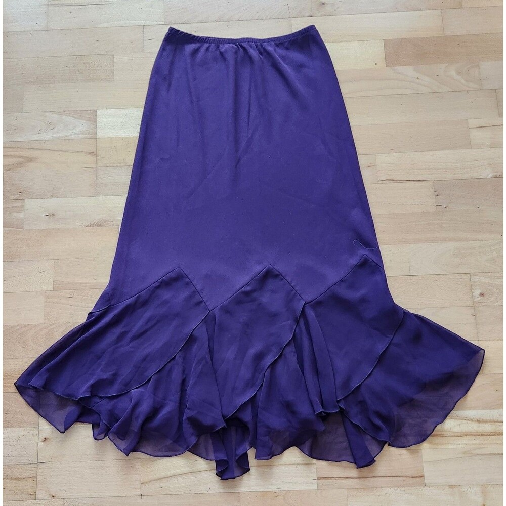S.L. Fashions Womens Plum Fit& Flare Maxi Skirt Only, Size 10